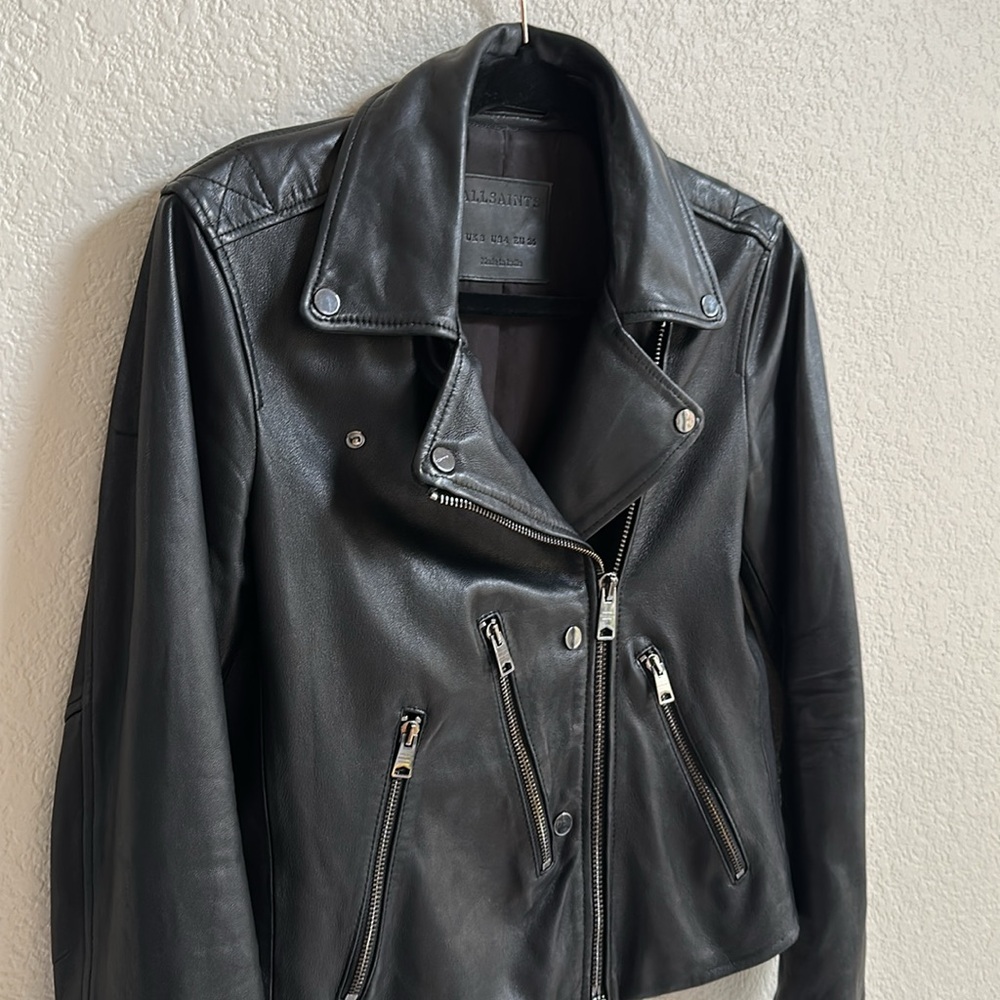 All saints leather “Croft biker” jacket